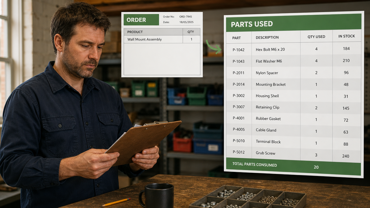 Tracking Parts Inventory When Your Products Share Components